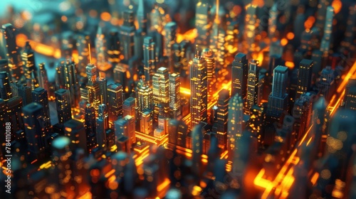 Abstract 3d render of a dreamlike cityscape AI generated illustration