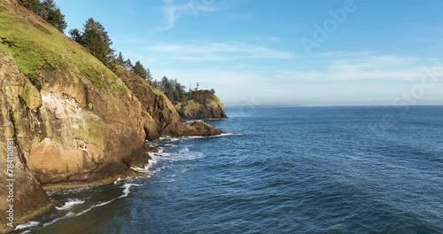 Lighthouse at Cape Disappointment in Washington State photo