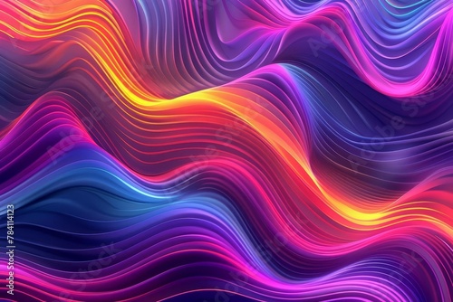 vibrant abstract background of bright wavy lines dynamic graphic design digital ilustration