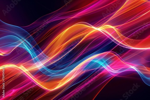 vibrant abstract background of bright wavy lines dynamic graphic design digital ilustration