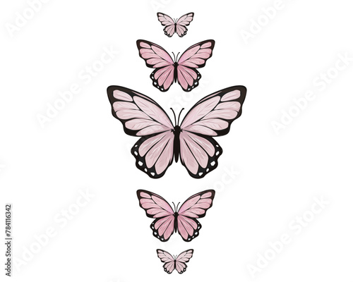 Wallpaper Mural tropical butterflies with watercolor hand drawn brush isolated on white background flying butterflies Morpho butterfly Spring and summer insects vector	 Torontodigital.ca