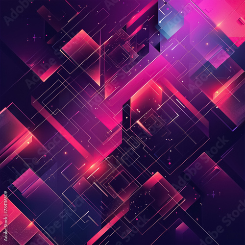 abstract technology background with glowing neon lights