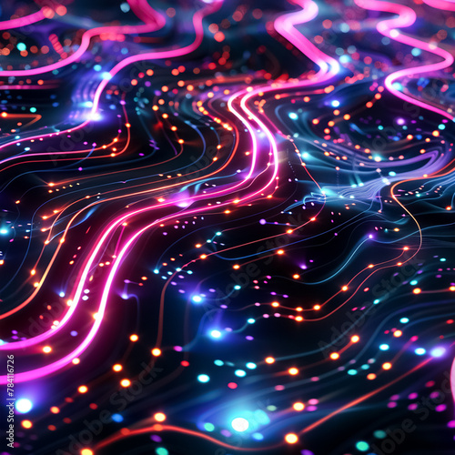 Technology neon background , tech concept