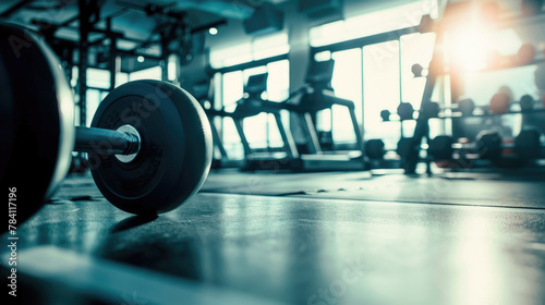 modern gym interior background with various equipment