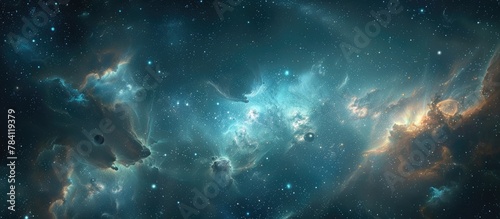 Captivating Cosmic Odyssey Ethereal Interstellar Landscape Revealing the Grandeur of the Universe © Sittichok