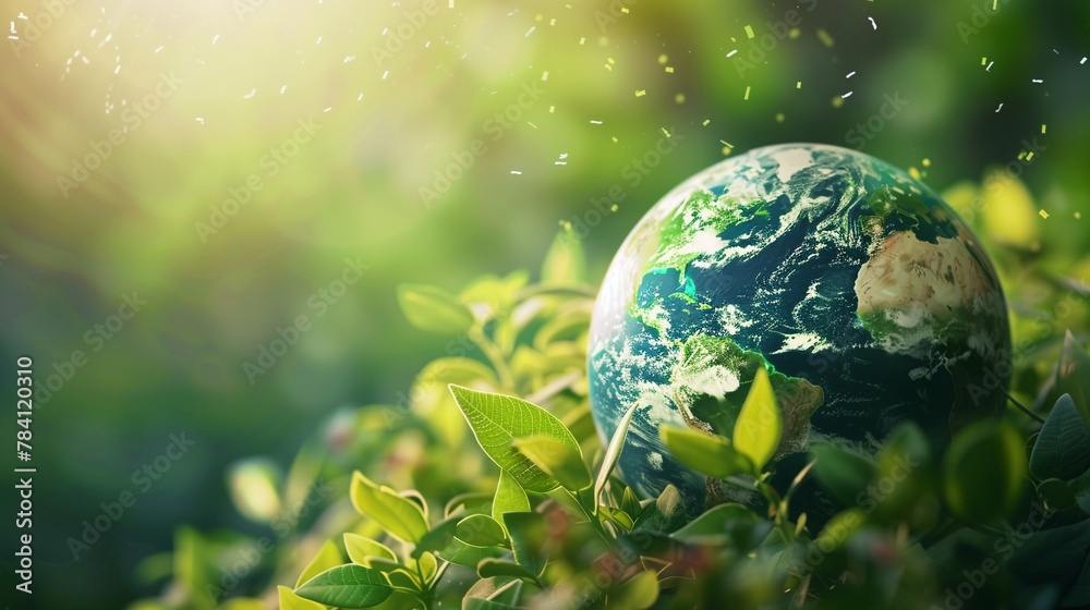 Planet earth day, blurred bright background Planet earth day, blurred bright background