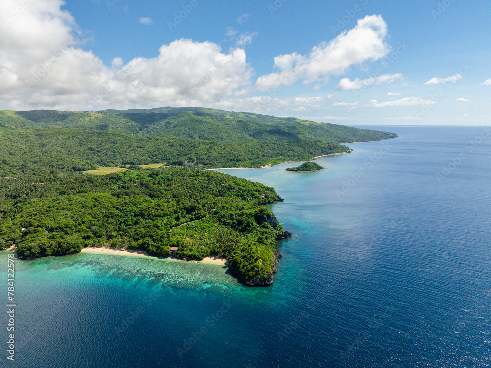 San Pedro Beach Resort with turquoise sea water and corals. Romblon, Romblon. Philippines.
