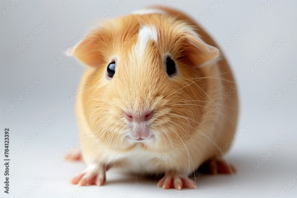 Charming guinea pig portrait on a white background Charming guinea pig portrait on a white background