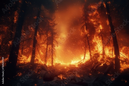 Huge Flames of Forest Fire that Got Out of Control © Lazartivan