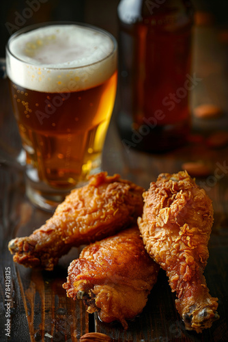 Fried chicken with beer