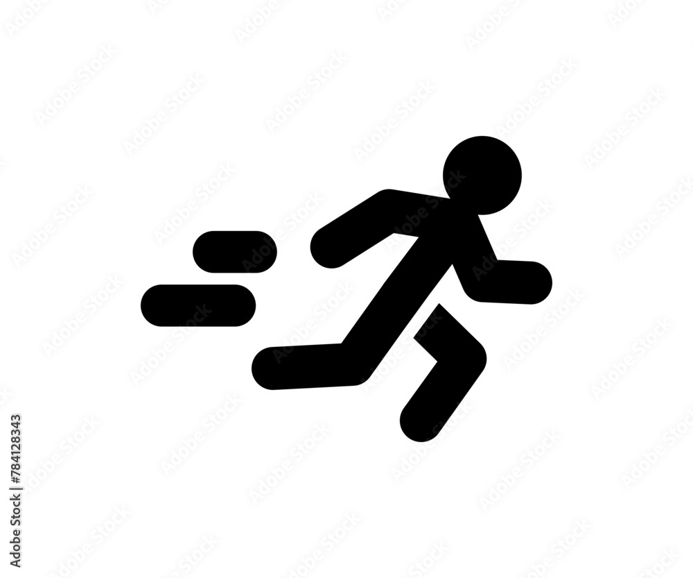 Run icon. Vector running man symbol, illustration. Run icon. Vector running man symbol, illustration.