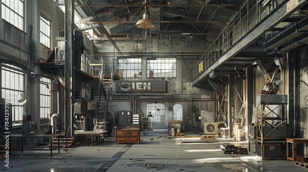 Large factory workshop space building