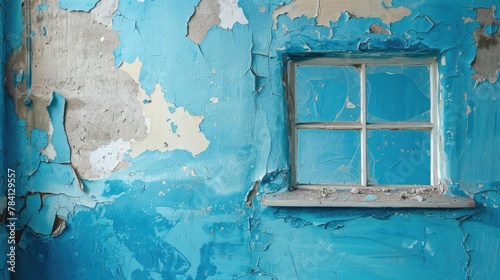 Painting of walls in a blue color. Repair in a house.