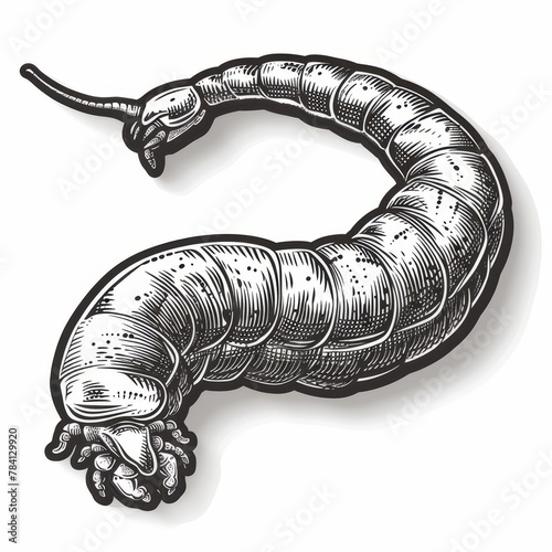 An engraving of a larva of a dobsonfly photo