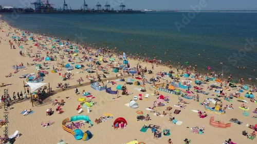 Beach Baltic Sea Stogi Plaza Morze Baltyckie Aerial View Poland photo