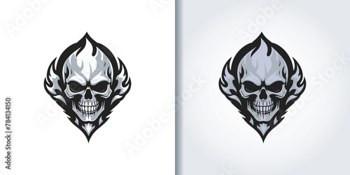 skull fire logo set