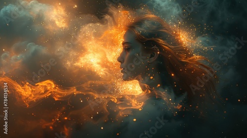 Elemental Woman  Fire and Smoke 