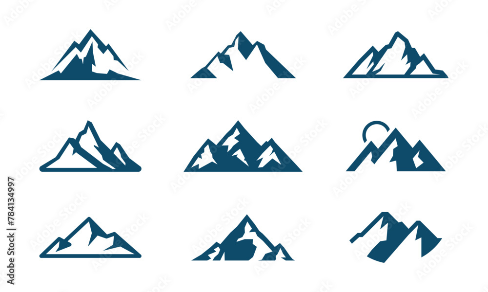 Set of vector mountain and outdoor adventures logo Set of vector mountain and outdoor adventures logo
