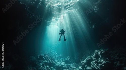 scuba diving, light rays, underwater, ocean