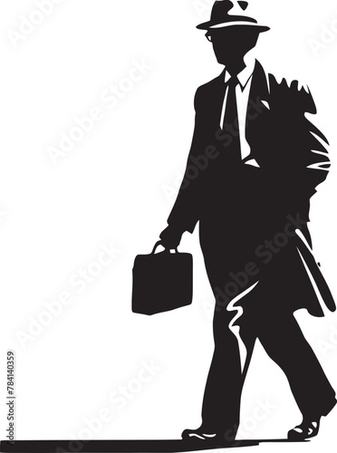 Professional Pilgrimage Businessman in Motion Executive Expedition Entrepreneurial Path Icon