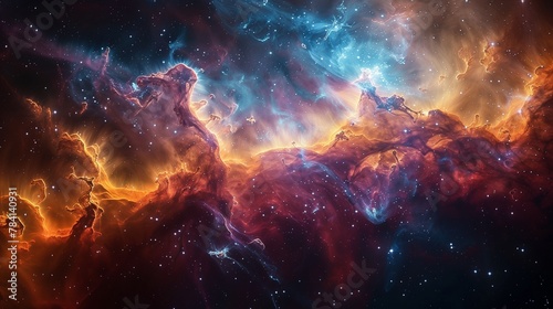 Colorful gases swirling in deep space-2
