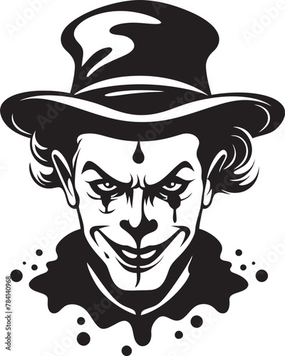 Shadowed Showcase Eerie Clown Vector Icon Nightmare Nook Creepy Clown Emblem