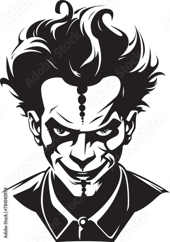 Spectral Shenanigans Eerie Clown Logo Cryptic Comedy Creepy Clown Vector