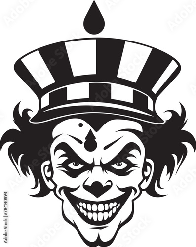 Haunting Hilarity Sinister Clown Symbol Spectral Shenanigans Eerie Clown Logo