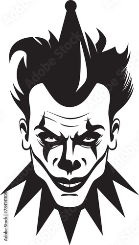 Haunting Hijinks Creepy Clown Emblem Design Sinister Sideshow Chilling Clown Symbol Icon