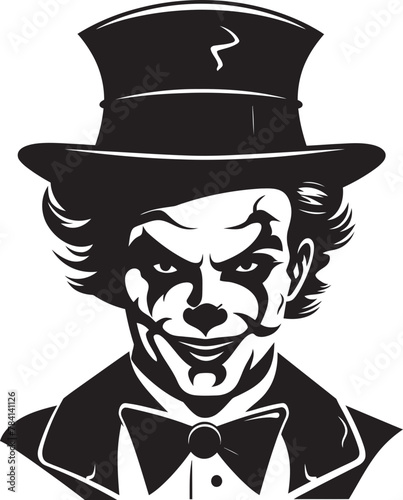 Dark Demeanor Creepy Clown Emblem Cryptic Chuckles Sinister Clown Symbol Icon