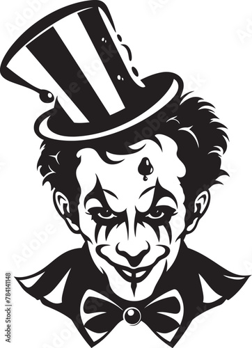 Cryptic Carnival Chilling Clown Logo Nightmare Nook Haunting Clown Vector Icon