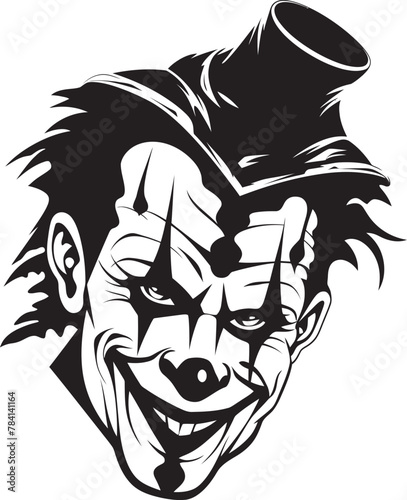 Nightmare Nonsense Haunting Clown Logo Ghastly Giggles Eerie Clown Symbol