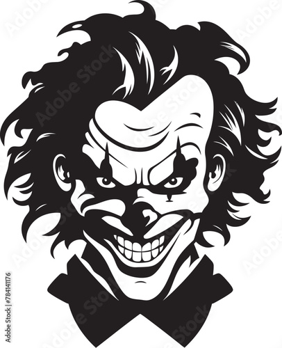 Twisted Troupe Sinister Clown Symbol Icon Cryptic Carnival Chilling Clown Logo