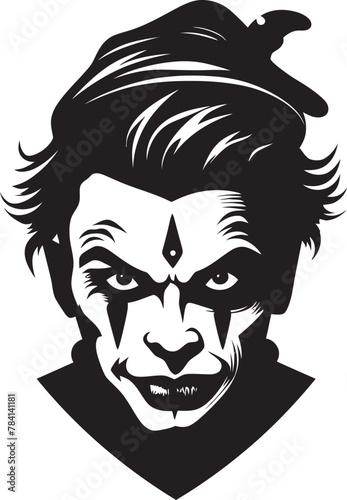 Shadowed Smiles Haunting Clown Vector Phantom Phantasm Eerie Clown Emblem Design