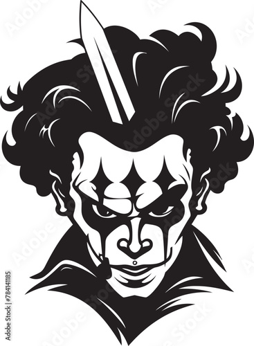 Cryptic Carnival Chilling Clown Logo Nightmare Nook Haunting Clown Vector Icon