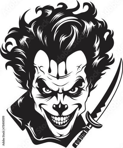Sinister Sideshow Sinister Clown Symbol Icon Malevolent Merriment Eerie Clown Logo