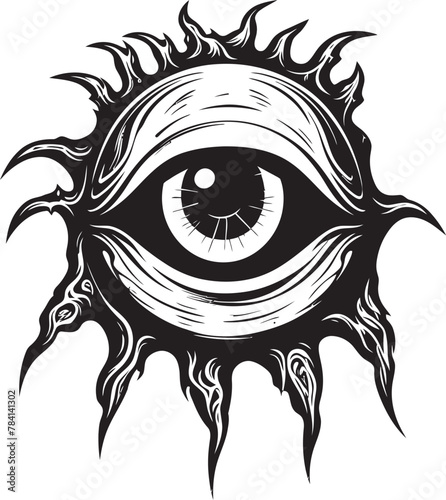 Abyssal Vision Devils Clutch on Eyeball Emblem Hellbound Sight Demons Grasp on Ocular Icon