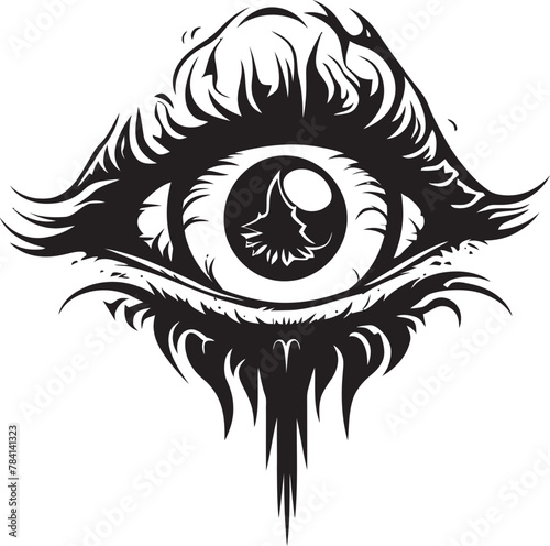 Malevolent Gaze Demons Grasp on Eyeball Logo Design Hellfire Observation Devils Hold on Eyeball Emblem