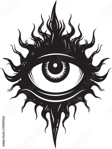 Hellbound View Demon Hand Holding Eyeball Vector Icon Sinister Stare Devils Clasp on Ocular Logo Design