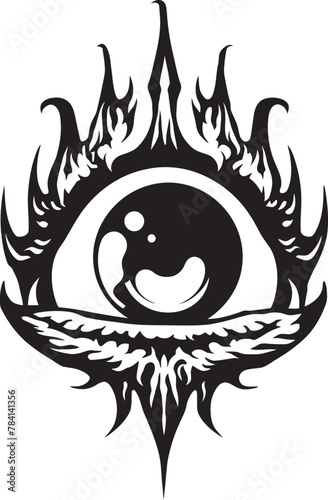 Infernal Observation Demon Hand Holding Eyeball Vector Symbol Sinister Stare Devils Grasp on Eyeball Logo Design