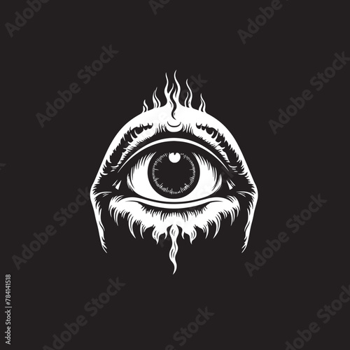 Sinful Observation Devils Grip on Ocular Vector Diabolic Stare Demon Hand Holding Eyeball Symbol