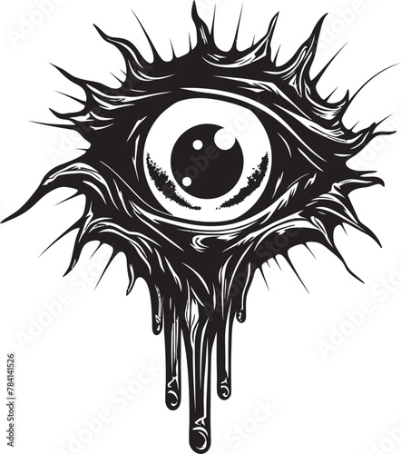Wicked Watcher Demons Clasp on Eyeball Vector Lucifers Gaze Devil Hand with Eyeball Icon Design