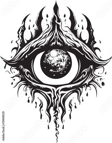 Sinister Sight Demon Hand with Eyeball Symbol Diabolic Gaze Devils Hold on Eyeball Logo Design