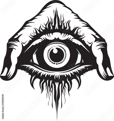 Malevolent Vision Demons Grip on Ocular Emblem Sinful Observation Devil Hand Holding Eyeball Symbol