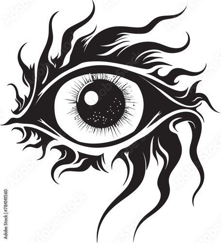 Lucifers Gaze Devils Grip on Ocular Icon Demonic Insight Demon Hand with Eyeball Symbol
