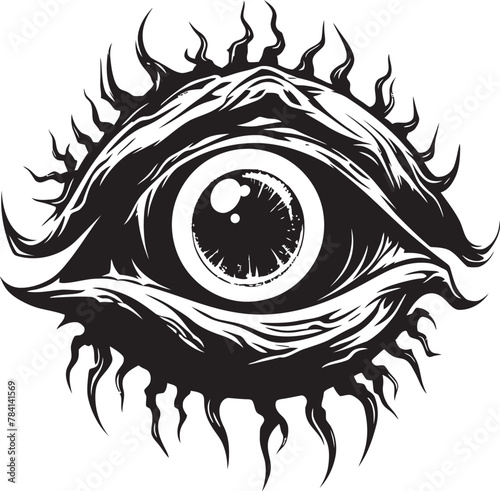 Sinful Observation Devils Clutch on Eyeball Logo Design Diabolic Stare Demons Gaze on Ocular Icon