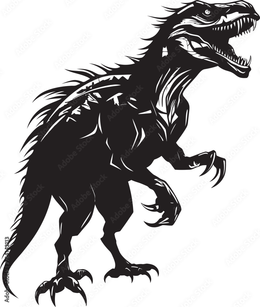 Obraz premium Thunderous Tracker Dino Logo Symbol Speedy Saurian Veloci Reptor Emblem Design