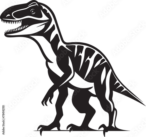 Thunderous Tracker Dino Symbol Emblem Speedy Saurian Veloci Reptor Vector Design