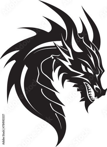Celestial Guardian Mystical Dragon Icon Design Ancient Guardian Full Body Dragon Emblem Vector © BABBAN