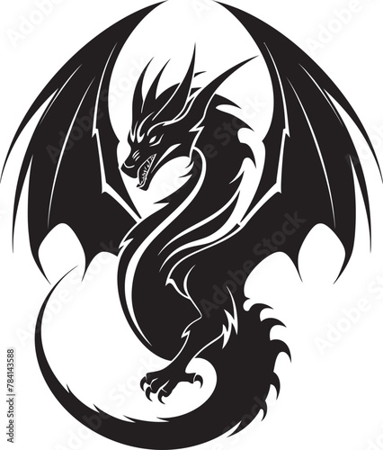 Winged Majesty Mystic Dragon Symbol Emblem Mystic Serpent Ethereal Dragon Iconic Logo